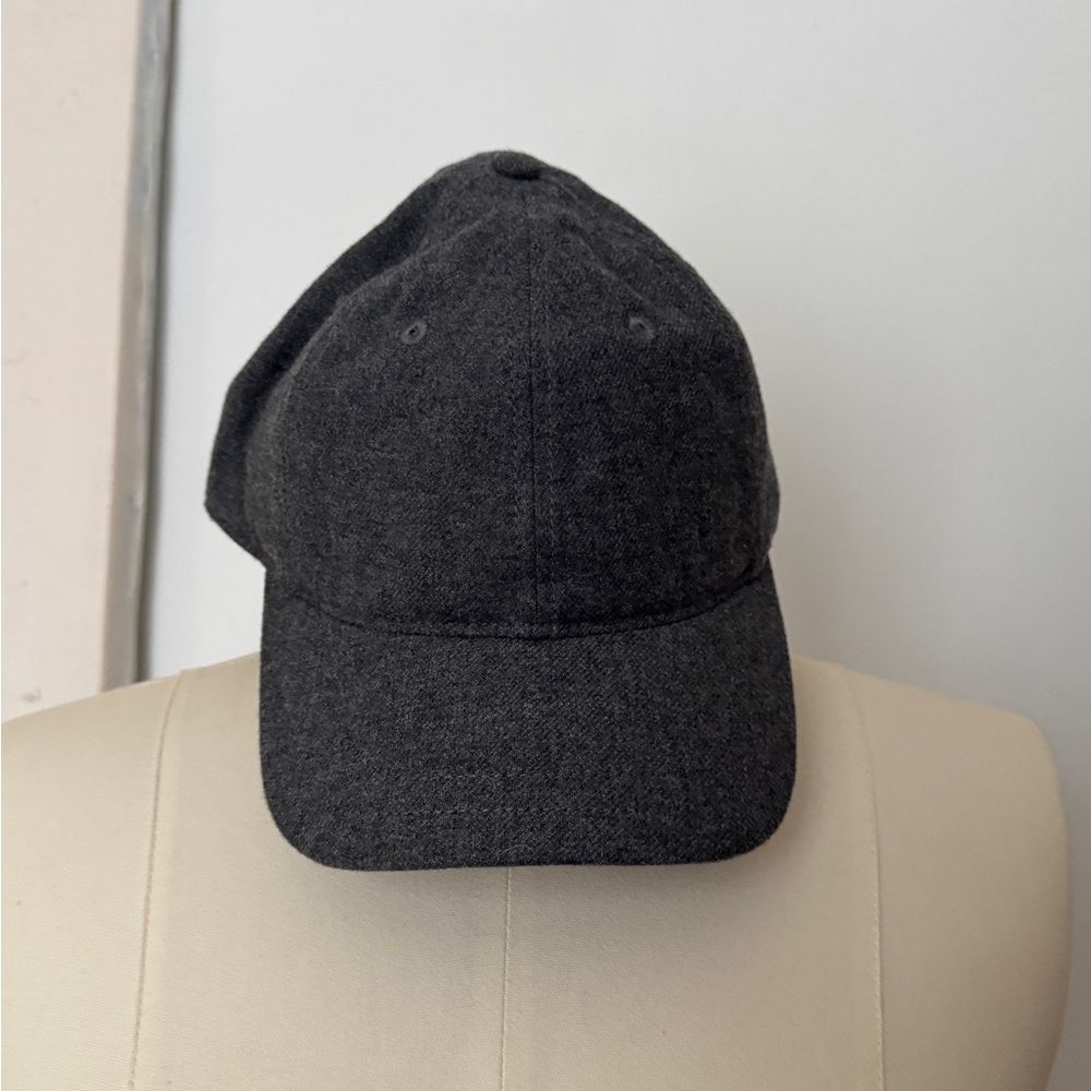 Veronica Beard Dark Charcoal Gray Wool-Blend Baseball Cap - Picture 2 of 2